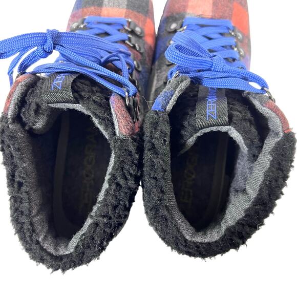 Cole Haan Zero Grand Insulated Wool Booties Women 10.5B Plaid Black Red Blue - Picture 9 of 11